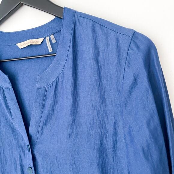 Soft Surroundings | Pemberlee Popover Tunic Blouse Hi-Low Blue | XS - Picture 4 of 9